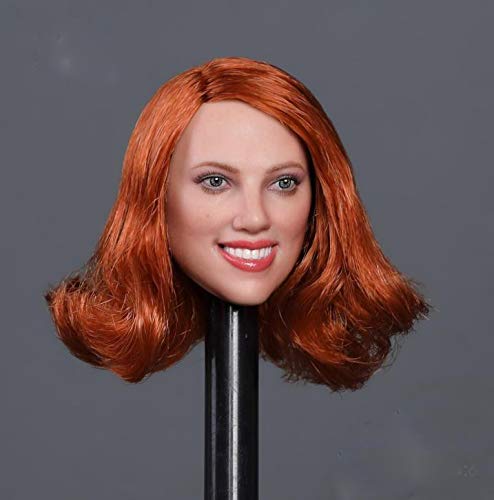 VUSLB JIAOUDOLL HS042(B) - Cabeza de muñeca femenina con pelo realista para 12 pulgadas