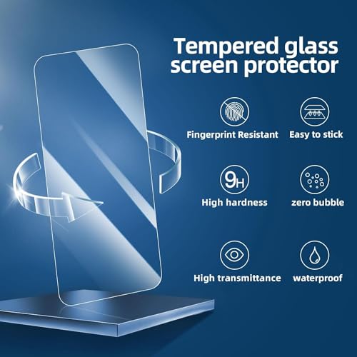Image of NEW'C Pack of 3 Tempered Glass Screen Protector for iPhone 15 Pro (6.1 Inches), Scratch Free, 9H Hardness, HD Screen Protector, 0.33 mm Ultra Clear, Ultra Resistant