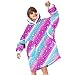 Wearable Blanket Hoodie for Kids 6-10YR Oversized Hooded Thick Cozy Fleece Sherpa Soft Warm Weighted Sweatshirt Girls Boys Twill Stars
