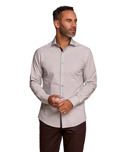 Chemise blanche à motifs coton manches longues hommes chic