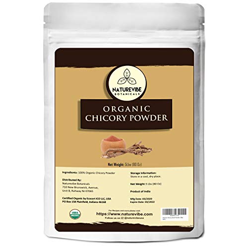 Naturevibe Botanicals Chicory Root Powder, 5lbs | Non-GMO and Gluten Free | Caffeine Free | Coffee Substitute