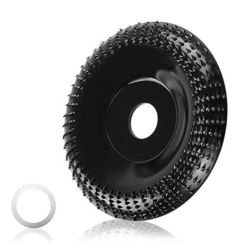 WEDAMOO Holz Schleifscheiben für Winkelschleifer 125 mm, Wurzelfräse, Baumstumpffräse, Holzschnitzscheibe Frässcheibe mit 16mm Blendenkonverter, Flex Raspelscheibe für Polieren, Schleifen, Schnitzen