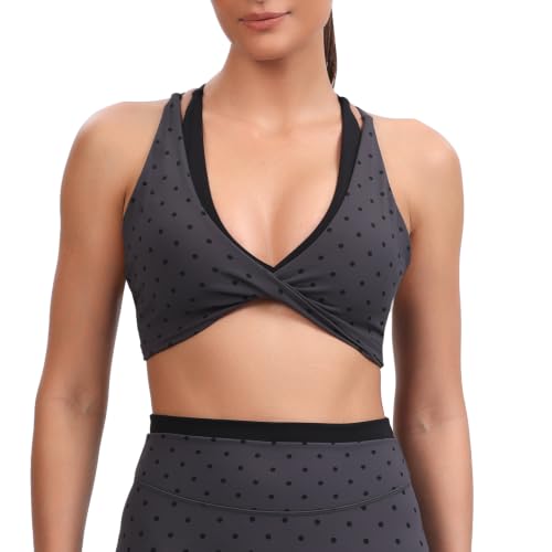 Image of Aoxjox Women's Workout Sports Bras Fitness Metamorph Sienna Twist Bra Yoga Crop Tank