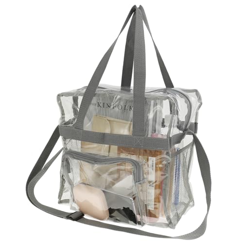 Clear Tote Bag, Heavy Duty Clear Lunch Tote with Handle and Adjustable Strap, for Stadium Games Concerts Work 7