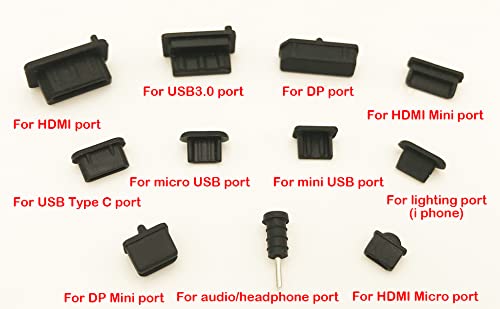 IEUYO Anti Dust Plug Assortment Kit for Ports of Computer Laptops Cellphone Audio ect. 11Types/110Pcs - Thumbnail 3