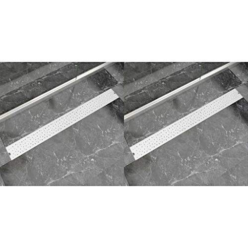 Plumbing Plumbing Fixture Hardware & Parts Drains Linear Shower Drain 2 pcs Bubble 1030x140 mm Stainless Steel