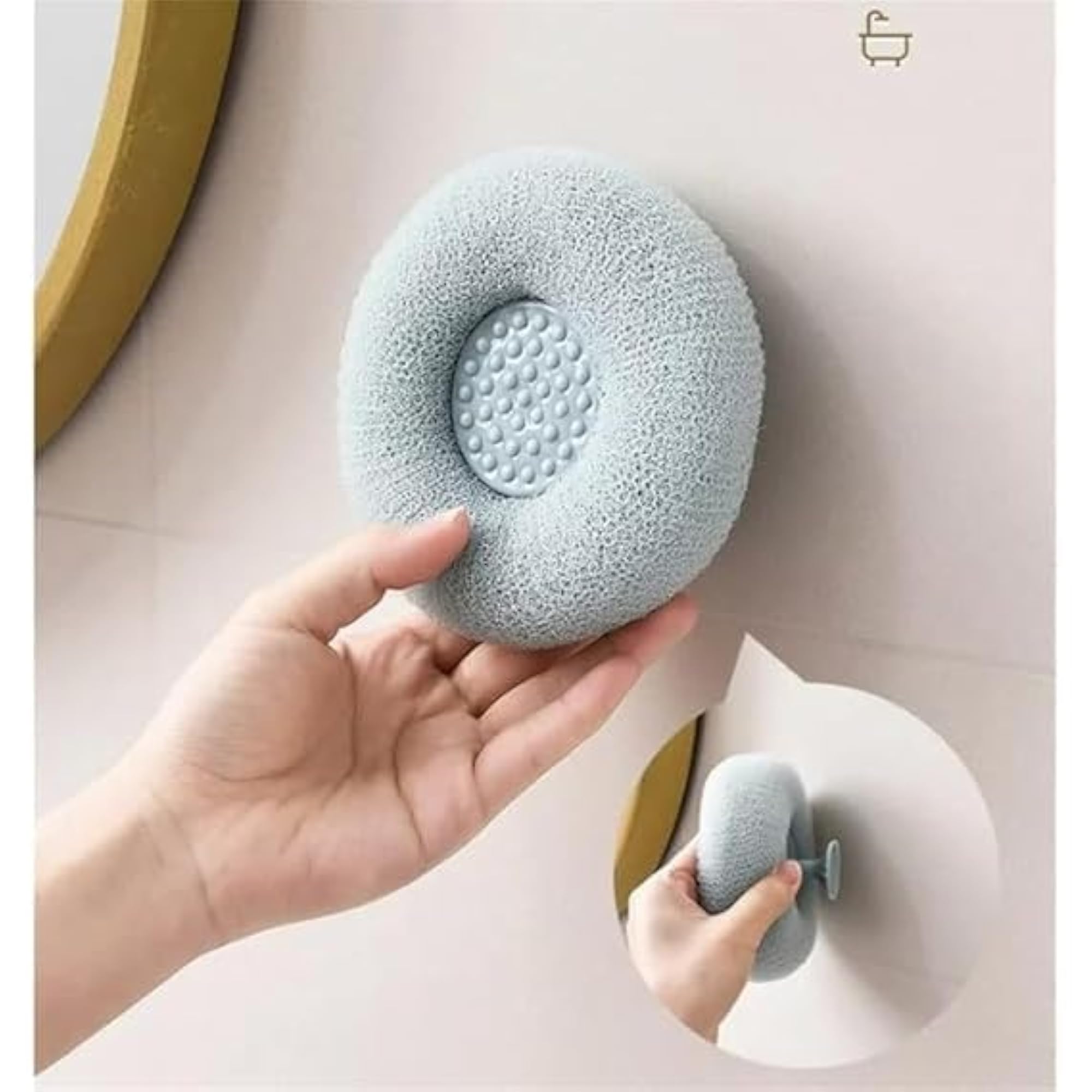 Round Loofah Scrubbing Brush, Pack of 2 for Gentle Exfoliation