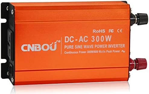 CNBOU America B12P300W-1 110 VAC Output Pure Sinewave Inverter, 300W, 12V Input