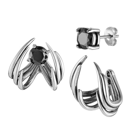 HZMAN Spike Stud Earring for Men Women Stainless Steel Retro