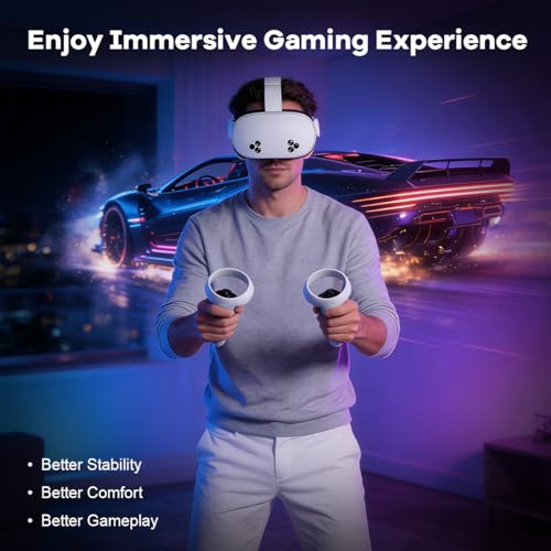 Image of ZORBES Compatible with Meta Quest 3 /3S, VR Headset Head Strap Adjustable VR Headset Stretchy Nylon Webbing Strap for Gaming Snug Fit Enhanced Support Headband