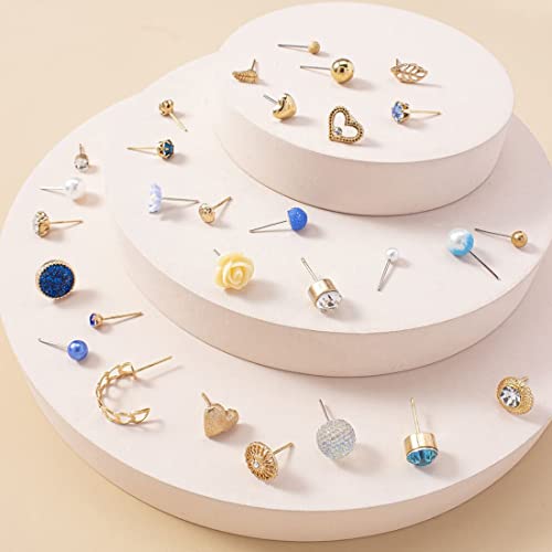 30 Pairs Quirky Plated Studs Combo - JG-PC-ERGB-8686