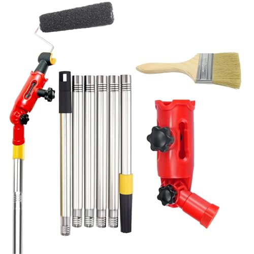 BSFRNF 67 Multi-Angle Paint Brush Extender Extension Pole Attachments with Rotating Head for Paint Rollers Great for High Ceiling Walls Corners Edges (67 Inch)