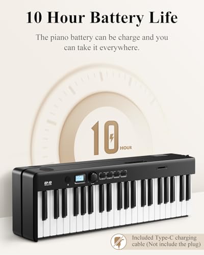 Eastar Faltbares Klavier, 88 Tasten Full Size Semi Weighted Keyboard Digital Piano für Anfänger, Bluetooth Tragbares E-Piano mit Klaviertasche, EP-10