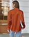 Chigant Women's Satin Silk Blouses Button Down Shirts Casual Loose Long Sleeve Office Work Tunic Tops Caramel