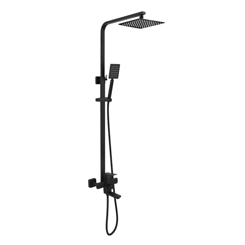 Système de douche exposé avec pommeau de douche à effet pluie et douche à hand