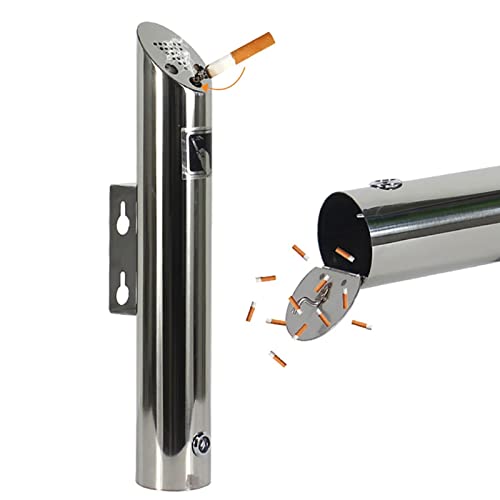 Cendrier Mural pour Immeuble et Lieux Publics - Cendrier Professionnel Extérieur en Inox avec Fixation Murale, Anti-Odeur (7.5 * 46cm)