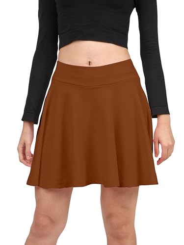 Image of Mehrang Spandex Women's Classic Stretchy All Time Trendy Skater Skirt with Attached Inner Shorts and Flared Inskirt