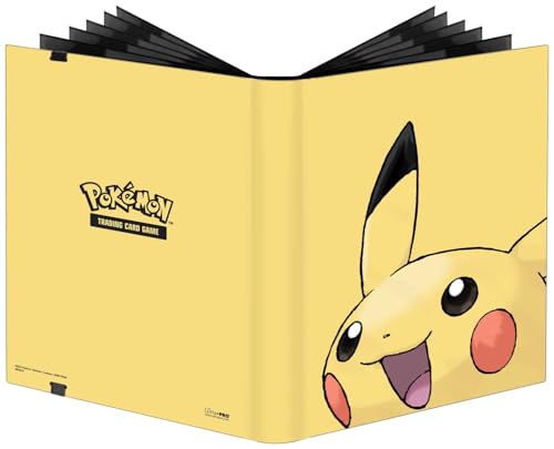 Ultra Pro 2025 Pokemon Card Binder 9 Pocket Featuring Pikachu Trading Card Binder Holds 360 Cards Side Loading Organizer for TCG Collectors with Elastic Strap Closure for Sleeved Cards
