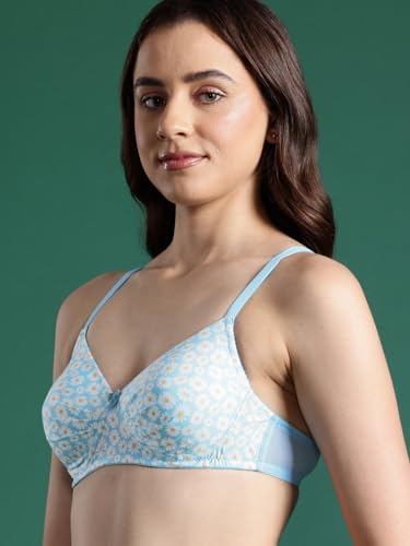 Image of LEADING LADY Women Printed Lightly Padded Non Wired Seamless T-Shirt Bras | Adjustable Straps | Full Coverage | Everyday Bra (Pack of 1)