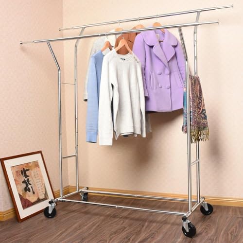 Hokeeper CR-D001 Clothes Rack Heavy Duty Load 400Lbs, Rolling Clothing Racks For Hanging Clothes, Commercial Garment Rack thumb #8