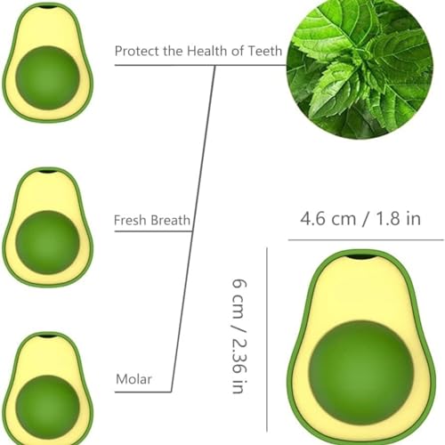 Image of cature Care by Nature Cat Catnip Ball Avocado Shape,Catnip Edible Licking Ball,Cat Treat Toy Catnip Ball Pet Chew Toys Dental Catnip Wall Treats For Cats