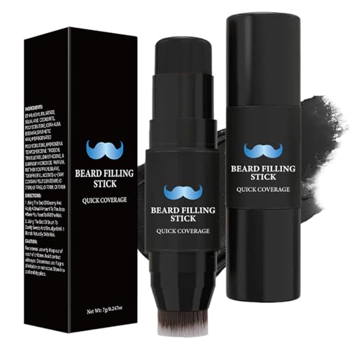 Stick Relleno de Barba - Barra de relleno y cepillo para barba | Tintura capilar 7g resistente al agua y sudoración, acabado natural