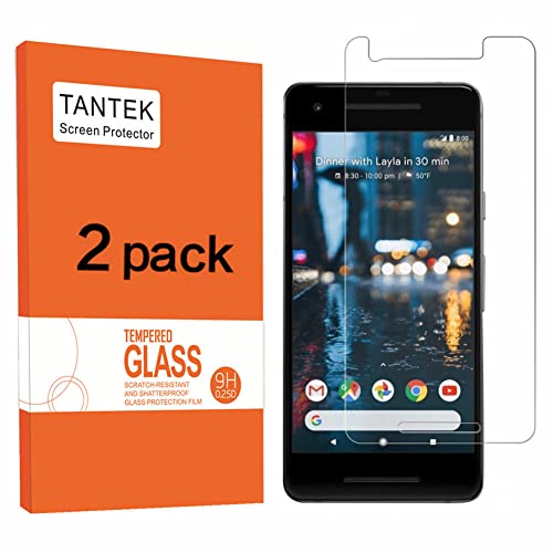 Tantek [2-Pack Screen Protector For Google Pixel 2 (2017),Tempered Glass Film,Ultra Clear,Anti Scratch,Bubble Free,Case Friendly #TOP8