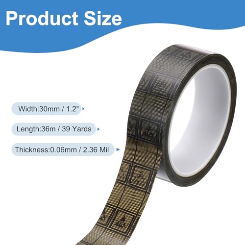 Image of PATIKIL Antistatic Tape, 2.36 Mil Thick, 1-3 /16 Inch x 39 Yards Conductive Adhesive Grid ESD Tape for Circuit Board Laptop Mobile Phone Communication Electronics Parts Black /Yellow