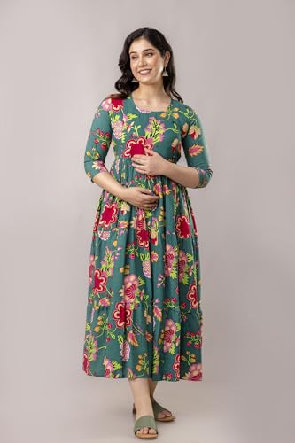 Image of New Elite Rayon Anarkali Maternity Feeding Kurti with Both Side Zipper