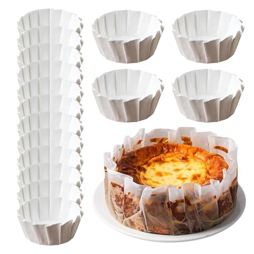 Yonuaret Moldes para magdalenas para hornear, 50 piezas de papel para tartas de queso - 10/15/20 centímetros, antiadherentes, reutilizables, accesorios para hornear magdalenas, hogar, cocina
