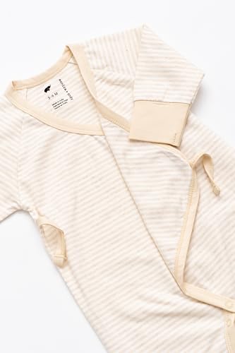 Image of monica + andy Kimono Tie Long Sleeve One Piece, 100% Organic Baby Clothes for Girls & Boys, Preemie, Newborn & Infant