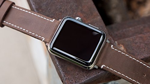 Image of BARTON WATCH BANDS - Top Grain Leather Watch Bands Compatible with Apple Watch Models - 1, 2, 3, 4, 5, 6, 7, 8, 9, 10, SE, Ultra & Ultra 2