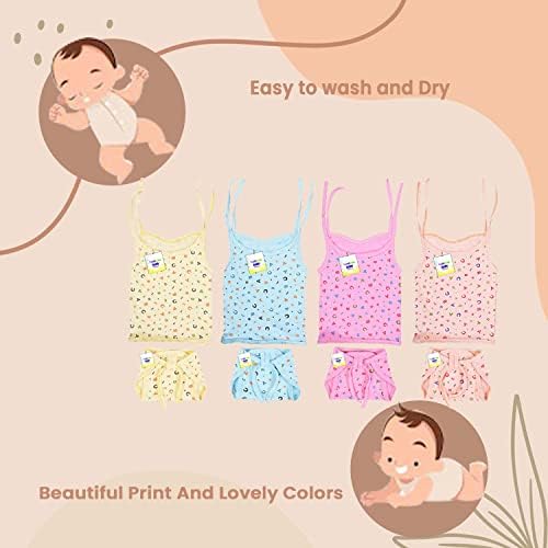 Toddylon New Born Baby Clothes Jhabla Set | Baby Dress | Front Open Shirt | Nappies Caps | Mittens & Booties | Cotton | Clothing Set | Sleepwear | Gift Combo | Boys & Girls (0-6 Months), Multicolor