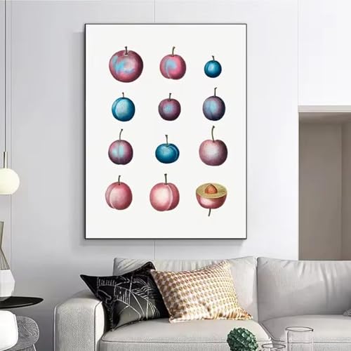 Peinture fruits et prunes affiche murale moderne pour salon sans cadre