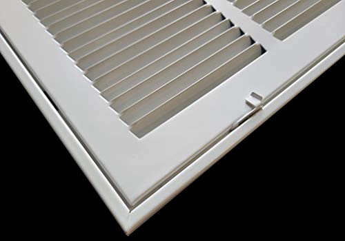 Handua 30"W X 20"H [Duct Opening Size] Steel Return Air Filter Grille [Fixed Hinged] For 1-Inch Filters, Vent Cover Grill For Sidewall And Ceiling, White, Outer Dimensions: 32 5/8"W X 22 5/8"H #TOP5