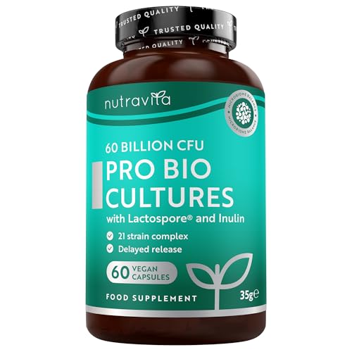 Nutravita Probiotics Cultures 60 Billion CFU, 21 Strain Complex w...