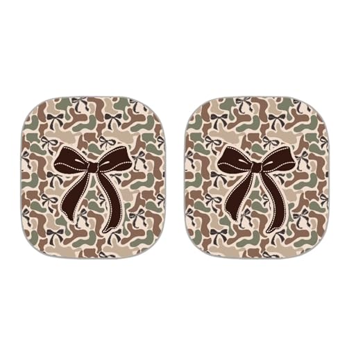 Image of Windshield Sun Shade Foldable Brown Camo Bow Auto Front Window Sunshades for Most Windshield, Auto Sun Heat and UV Rays Blocker Keep Your Car Cool, 28.5 inchx25.5 inch