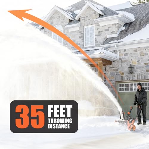 Gas Snow Blower 21-Inch Single-Stage Snow Thrower, 212cc Engine Snow Blower Gas Powered with 35ft Throw Distance, Snow Cleaner with 180° Adjustable Chute for Driveways & Sidewalks, Recoil Start - Thumbnail 3