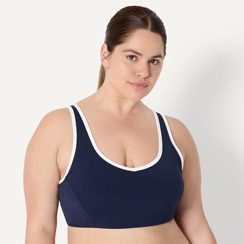 Image of Amazon Essentials Women's Active FormFlex Buttery Soft Light Support V-Neck Sports Bra with Removable Cups, Breathable, Moisture Wicking