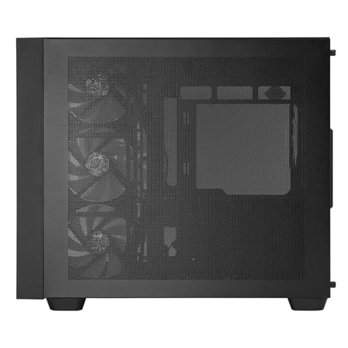 Gabinete InWin W31 Mid Tower ATX con Diseño de Vidrio Curvo Panorámico, Estructura de Doble Cámara, 7 Ranuras PCI-E, Soporte para GPU hasta 410mm, 4 Ventiladores VX120 Preinstalados, Compatible con hasta 10 Ventiladores miniatura 5