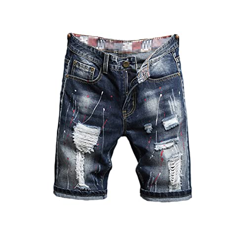 Short en jean déchiré vintage homme Si b06 taille 5 en denim délavé