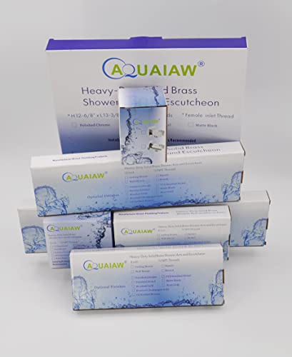 Aquaiaw Square Shower Arm And Anti-Scratch O-Ring Flange, 6 Inch, Solid Brass, Both Soldered 1/2 Npt Tapered Threads, Straight Shower Head Arm, Ceiling Mount Shower Extension Arm (Matte Black) #TOP6