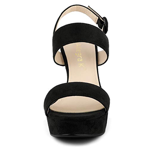 Image of Allegra K Women's Slingback Platform Heels Chunky High Heel Sandals