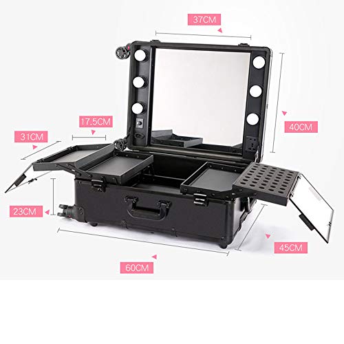 Kosmetikkoffer, Make-up Koffer, Schminkkoffer, Beauty Case, Aufbewahrung für Make up, Nagellack, schwarz – Bild 8
