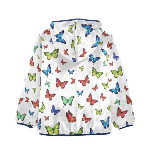 CHIFIGNO Butterfly White Toddler Boys Zip up Hoodie Light Soft Sweatshirt Jacket 3T2