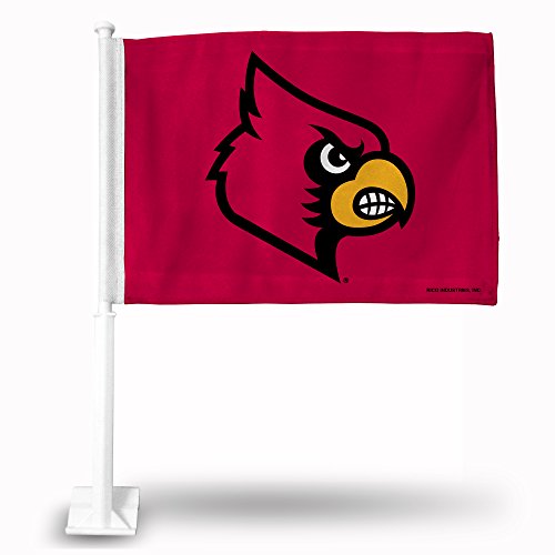 Rico Industries NCAA Rico Industries Louisville Cardinals Red Double Sided Double Sided Car Flag - 16