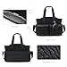 Lmbabter Diaper Tote Quilted Mommy Bag Upgrade Function Maternity Baby Bag Diaper Changing Messenger with Shoulder Strap Wet Pocket (Black)