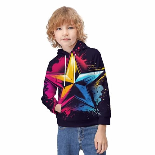 Sweat à capuche étoiles 3D pull sport casual pour ado 12-14 ans - 3