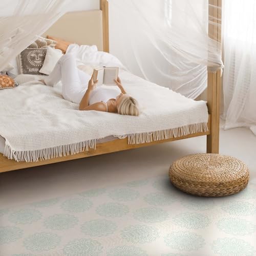 Tapis du sol vinyle 80x120 rectangle PVC deco maison fleuri facile