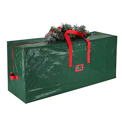 Abnaok Christmas Tree Storage Bag Heavy Duty 600D Oxford Christmas Tree Storage Box Fits Up To 8Ft Tree,Christmas Storage Container Xmas Tree Bag With Reinforced Handles & Zipper (Green 135x34x68cm)